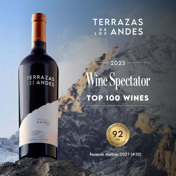 Terrazas de los Andes Reserva Malbec 2021 跻身《Wine Spectator》前 100 名